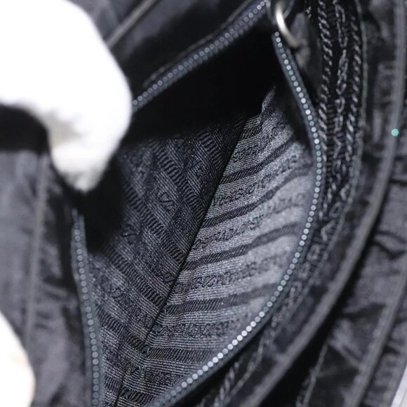 PRADA Hand Bag Nylon Leather Black Auth 112080 - Picture 13 of 16